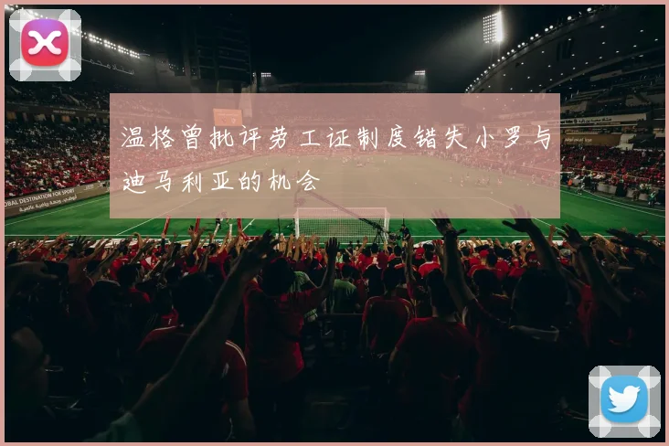 温格曾批评劳工证制度错失小罗与迪马利亚的机会